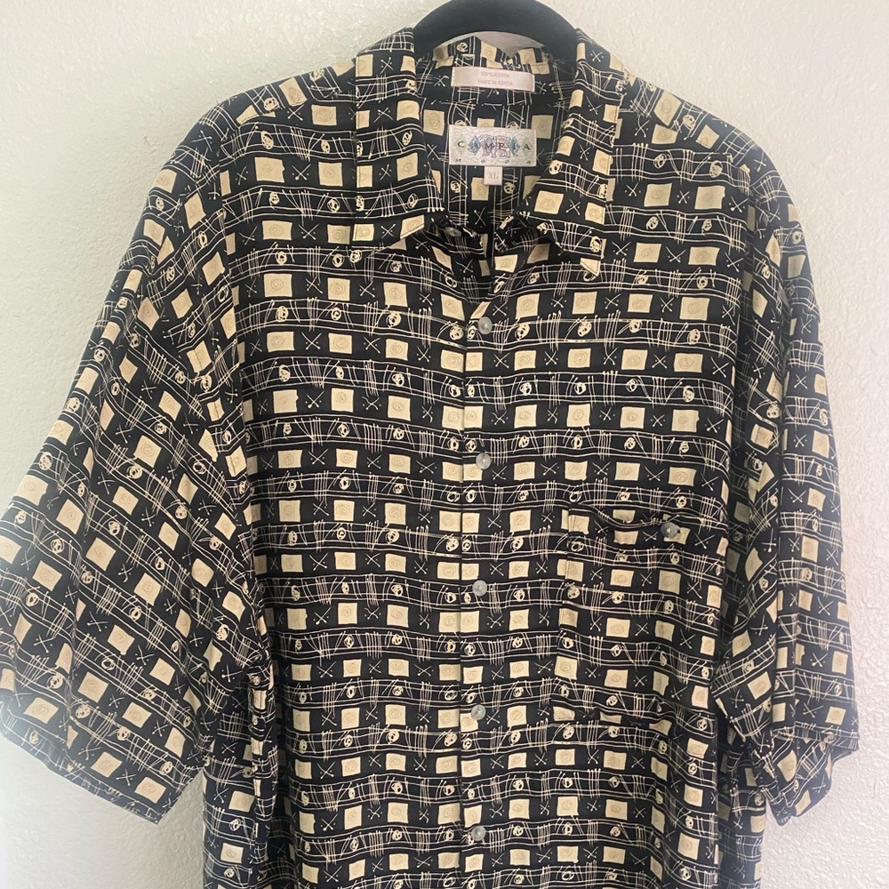 Rad ‘90s vintage Campia Moda Squiggles & Squares Print Shirt